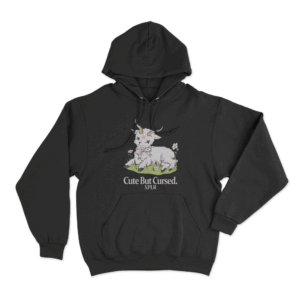 Cute But Cursed Lamb Unisex Hoodie Black