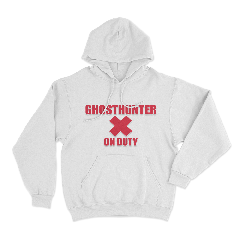 Ghosthunter On Duty Unisex Hoodie White Ghosthunter On Duty Unisex Hoodie White