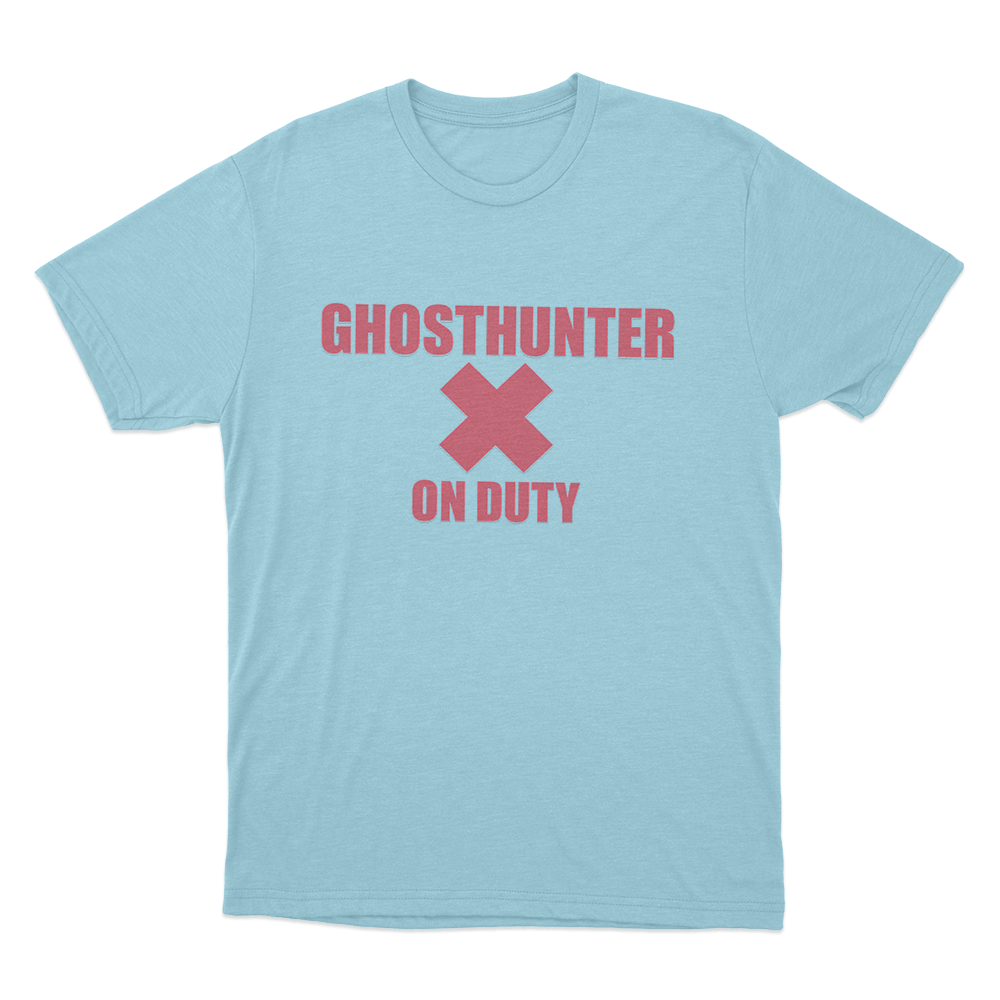Ghosthunter On Duty Unisex T Shirt Sky Blue Ghosthunter On Duty Unisex T Shirt Sky Blue