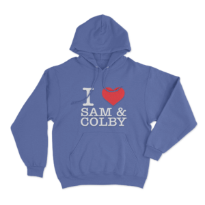 I Love Sam And Colby Unisex Hoodie Blue