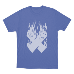 Sam And Colby X Flames Autographed Unisex T Shirt Blue