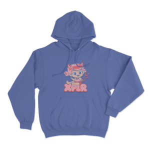 Xplr Devil Mascot Unisex Hoodie Blue