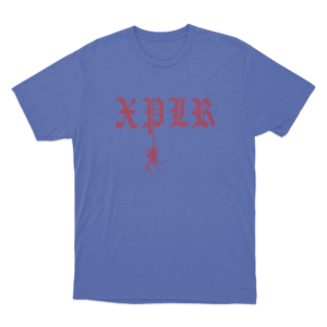Xplr Gothic Spider Logo Unisex T Shirt Blue