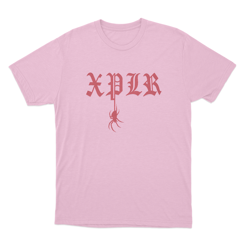 Xplr Gothic Spider Logo Unisex T Shirt Pink Xplr Gothic Spider Logo Unisex T Shirt Pink
