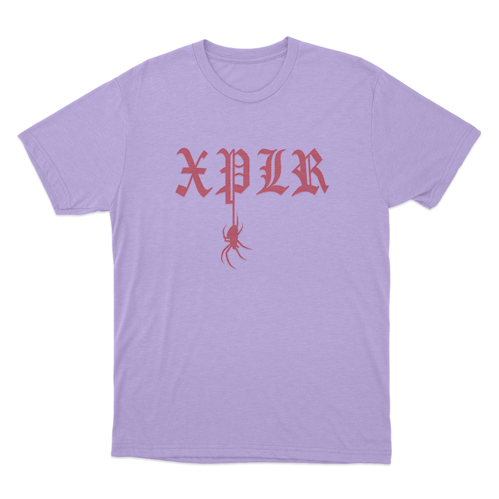 Xplr Gothic Spider Logo Unisex T Shirt Purple Xplr Gothic Spider Logo Unisex T Shirt Purple