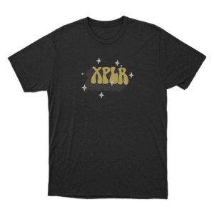 Xplr Groovy Star Logo Unisex T Shirt Black