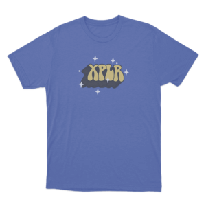 Xplr Groovy Star Logo Unisex T Shirt Blue