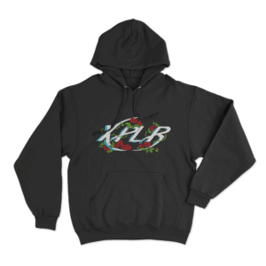 Xplr Rose Floral Logo Unisex Hoodie Black