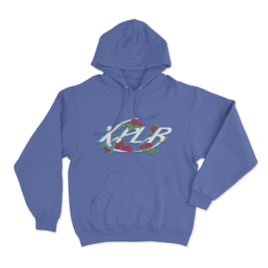 Xplr Rose Floral Logo Unisex Hoodie Blue
