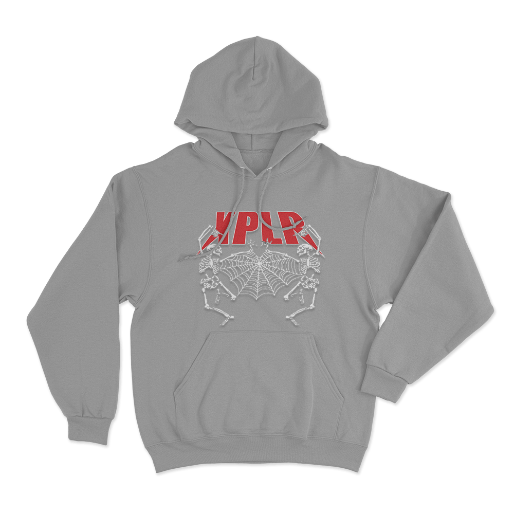 Xplr Skeleton Spider Web Unisex Hoodie Grey Xplr Skeleton Spider Web Unisex Hoodie Grey