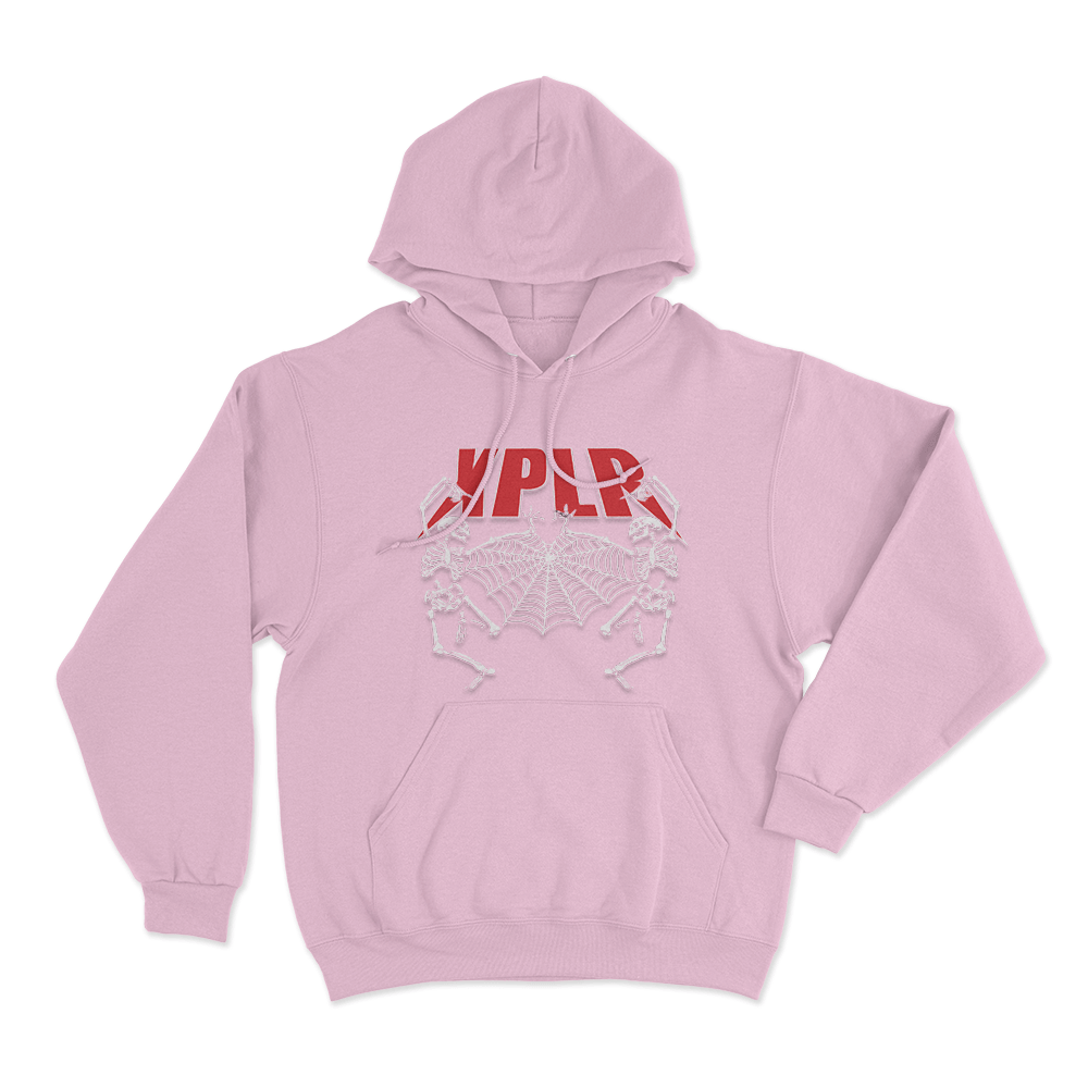 Xplr Skeleton Spider Web Unisex Hoodie Pink Xplr Skeleton Spider Web Unisex Hoodie Pink