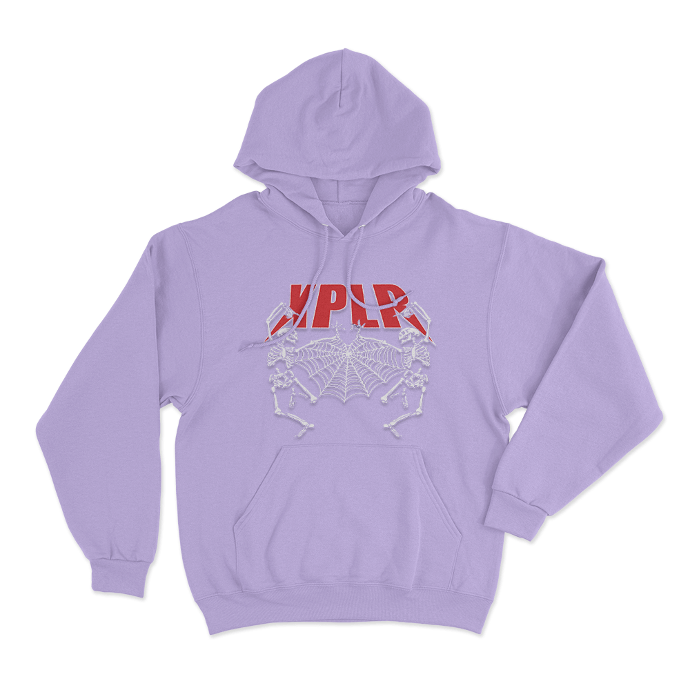 Xplr Skeleton Spider Web Unisex Hoodie Purple Xplr Skeleton Spider Web Unisex Hoodie Purple