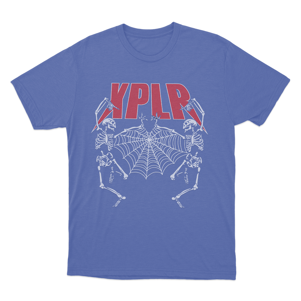 Xplr Skeleton Spider Web Unisex T Shirt Blue Xplr Skeleton Spider Web Unisex T Shirt Blue
