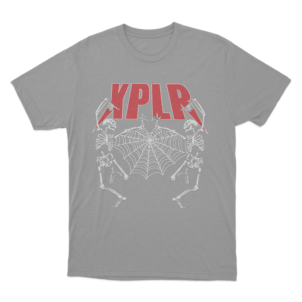 Xplr Skeleton Spider Web Unisex T Shirt Grey Xplr Skeleton Spider Web Unisex T Shirt Grey