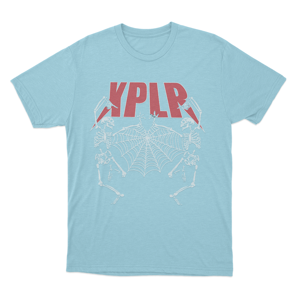 Xplr Skeleton Spider Web Unisex T Shirt Sky Blue Xplr Skeleton Spider Web Unisex T Shirt Sky Blue