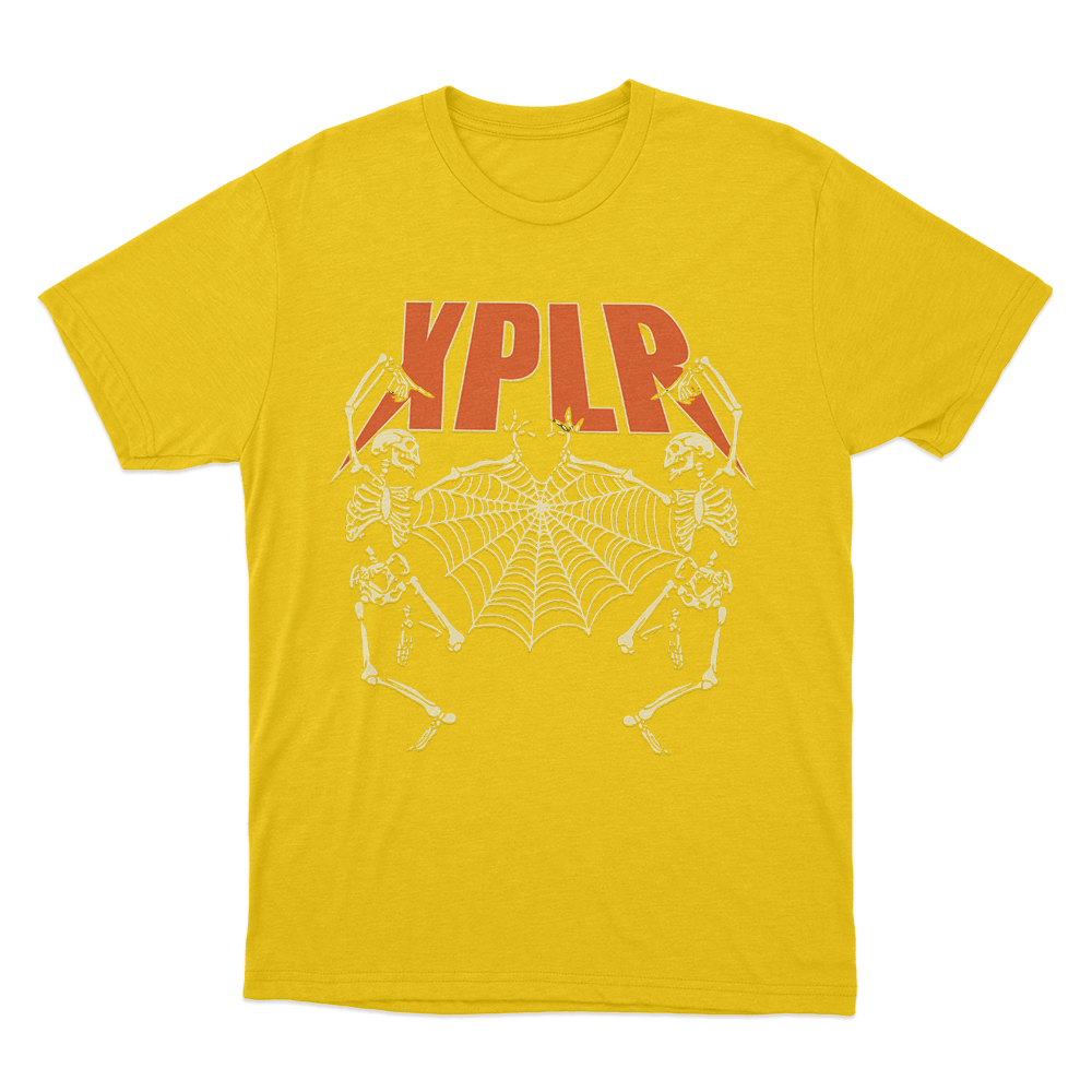Xplr Skeleton Spider Web Unisex T Shirt Yellow Xplr Skeleton Spider Web Unisex T Shirt Yellow